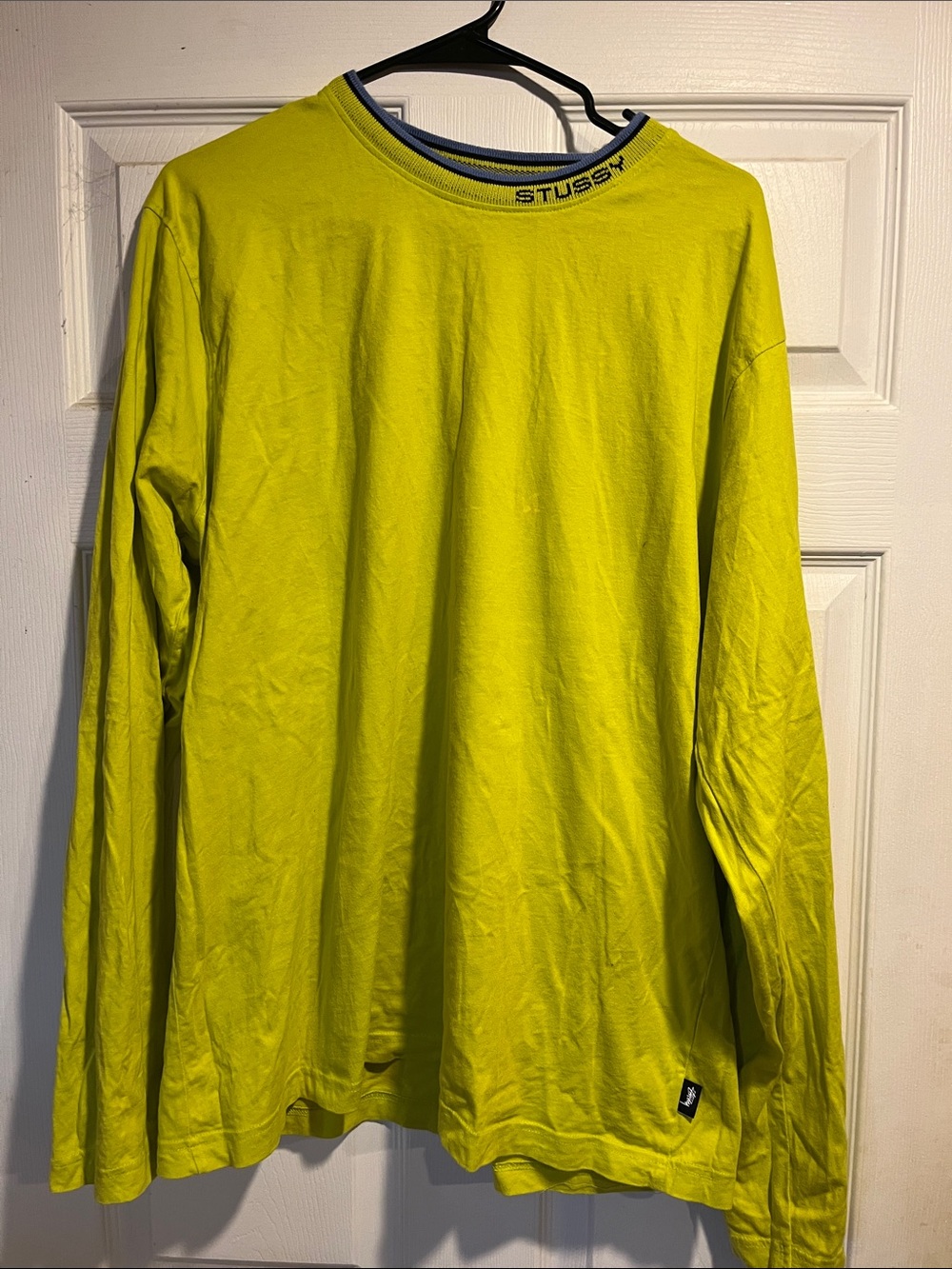 Stussy Neon Lime Long-Sleeve Crewneck Shirt